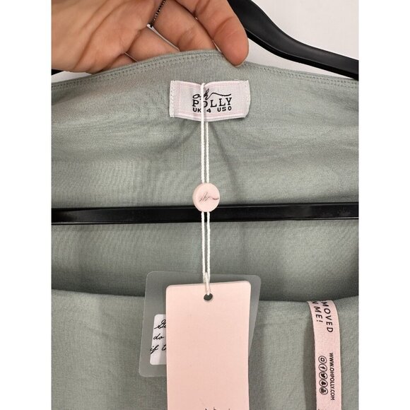 Oh Polly Amryn Long Sleeve A-Line Mini Dress Sage Size US 0 NWT - Picture 5 of 13